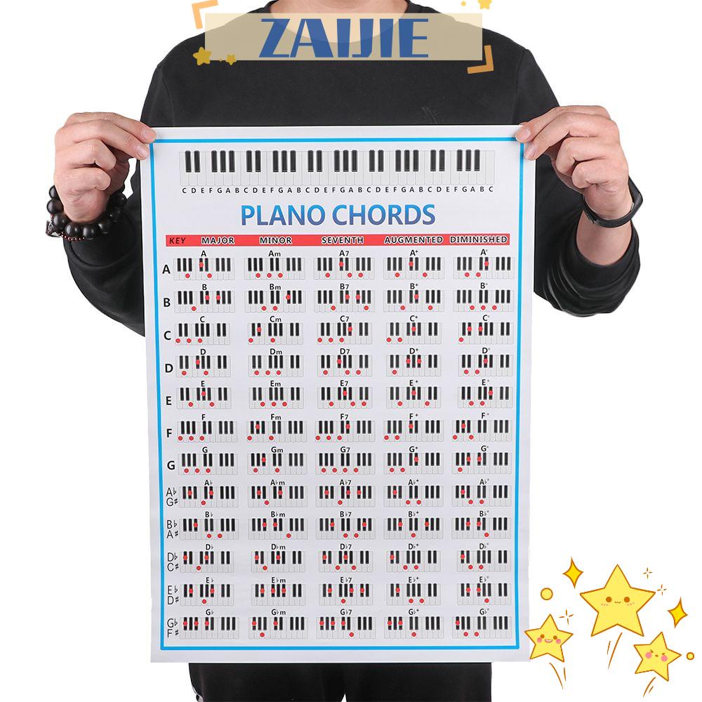 ZAIJIE24 Áp Phích Đàn Piano 88 Phím Cho Bé Mới Bắt Đầu