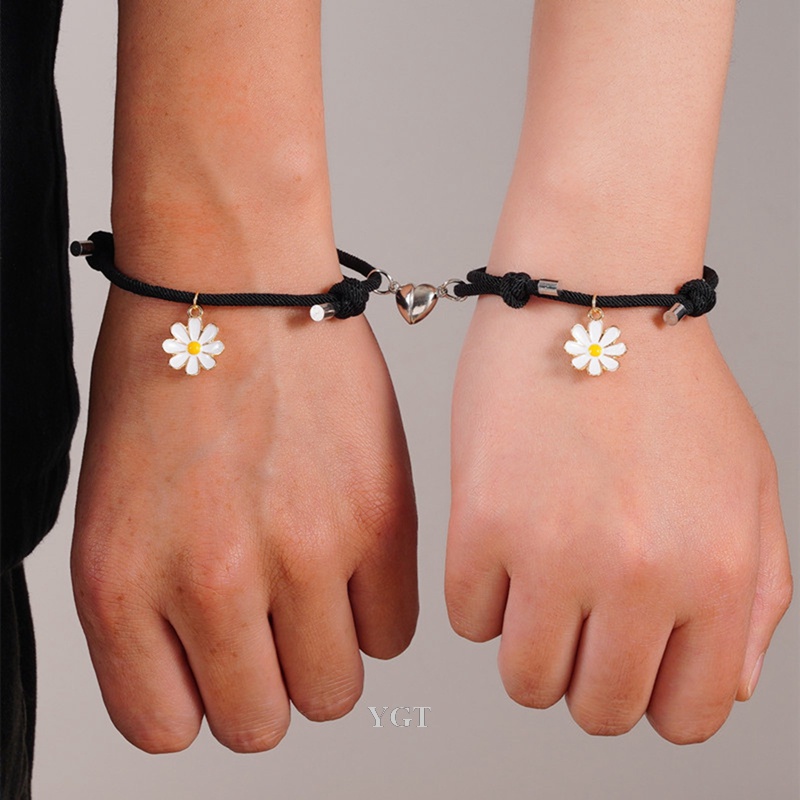 Ygt Set 2 Vòng Tay Hoa Cúc Từ Tính Thời Trang Hàn Quốc Cho Cặp Đôi