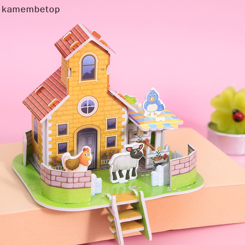 1 Bộ Thẻ Đồ Chơi Xếp Hình Ngôi Nhà 3D DIY