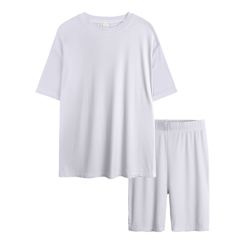 Set Đồ Gia Đình 2 Món Áo Thun Cotton + Quần Dài Màu Trơn Thời Trang