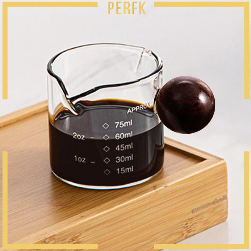 Cốc Đong Hai Đầu Với Tay Cầm Bằng Gỗ Chịu Nhiệt 75ml