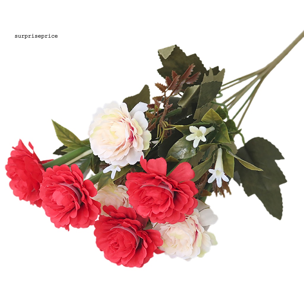 1 Nhánh Hoa Mẫu Đơn Nhân Tạo Bằng Lụa Chống Thời Tiết Linh Hoạt Thanh Lịch Trang Trí Nhà Cửa
