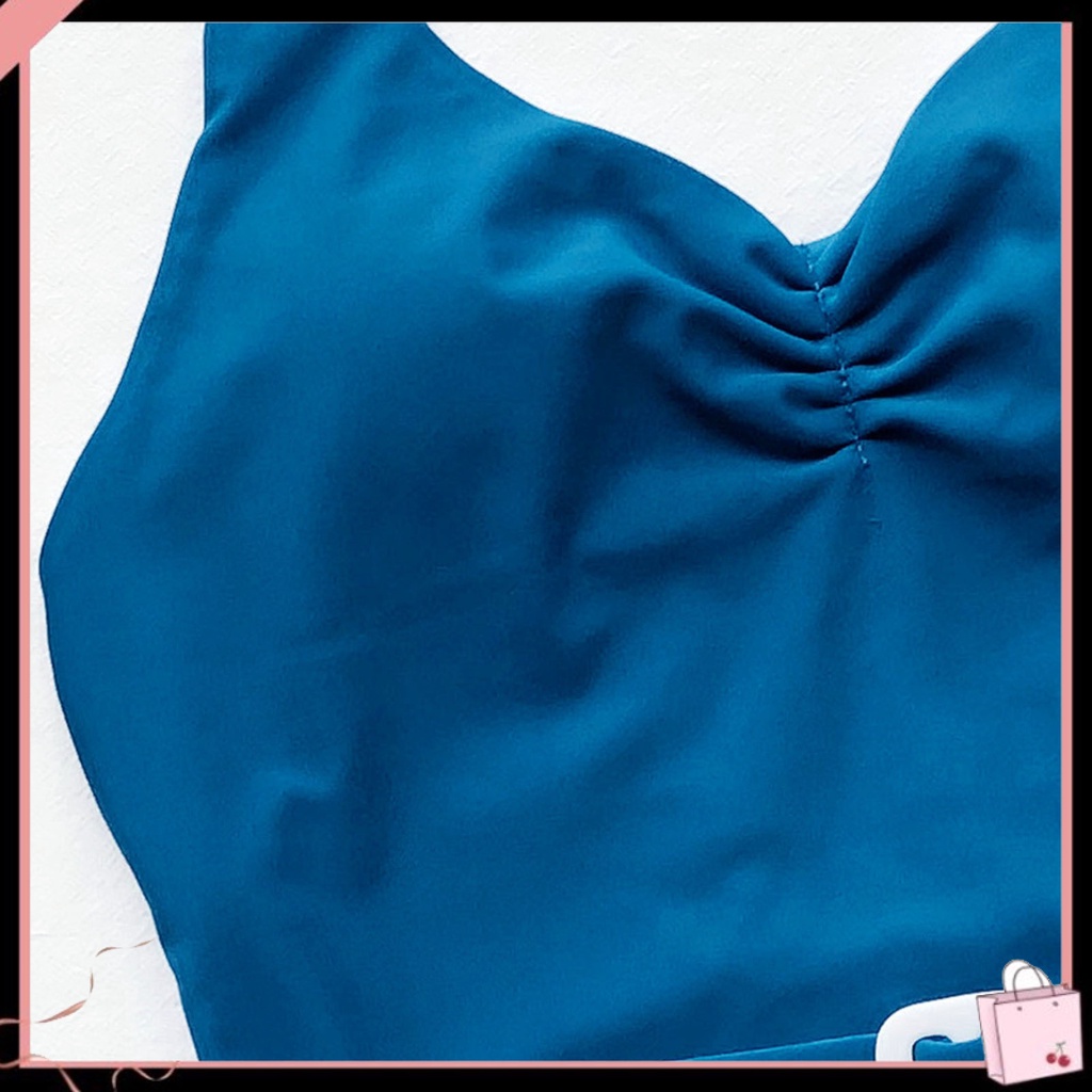 Bộ Đồ Bơi Một Mảnh Màu Trơn Viền Ren Kèm Thắt Lưng Thời Trang Mùa Hè Cho Nữ