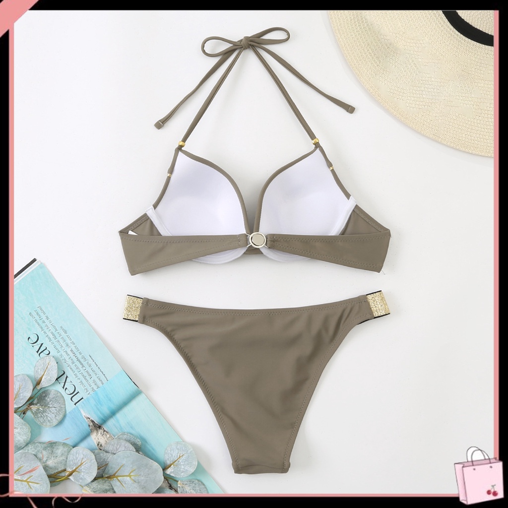 Bộ Đồ Bơi 2 Mảnh Hở Lưng Dáng Ôm Thời Trang Quyến Rũ Cho Nữ