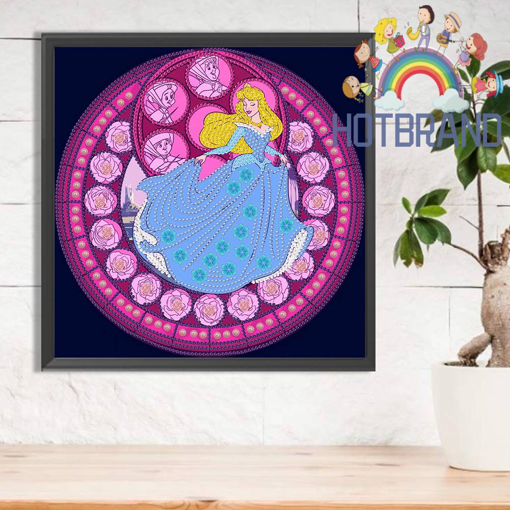 Bộ Tranh Đính Đá 5D Tự Làm Hình Công Chúa Trang Trí Nhà Cửa