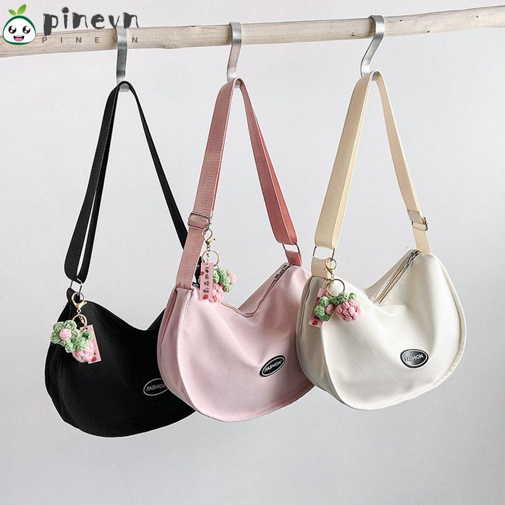 PINEVN Túi Xách Canvas Sức Chứa Lớn Màu Sắc Đơn Giản Cho Nữ