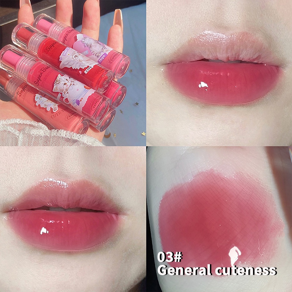Son Bóng Dạng Lỏng Dưỡng Ẩm Lâu Trôi Chăm Sóc Môi Hình Mèo Dễ Thương