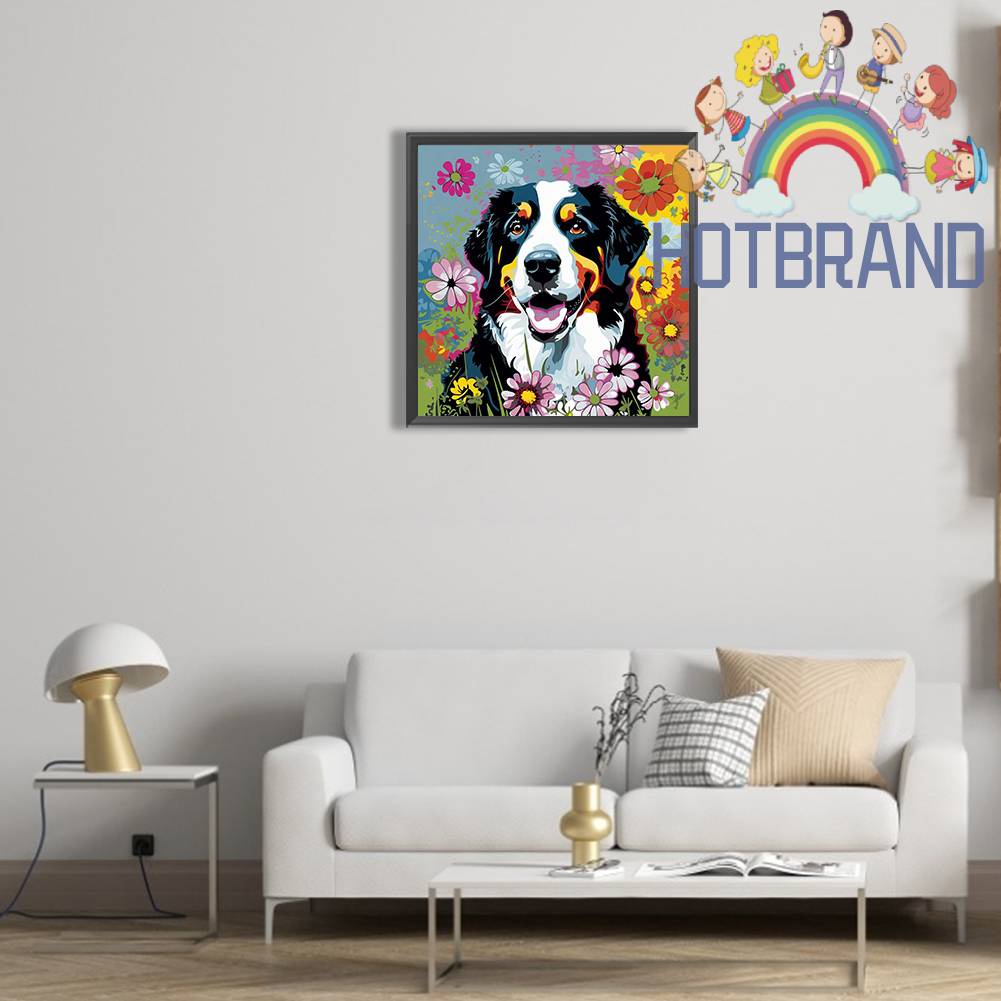 Tranh Đính Đá Kim Cương Toàn Bộ 5D DIY Hình Vẽ Chó Trang Trí Nhà Cửa