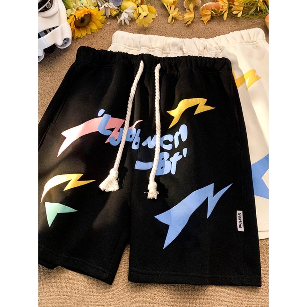 Quần Short Thể Thao Lưng Cao Dáng Rộng Màu Đen Thời Trang Mùa Hè Cho Nữ