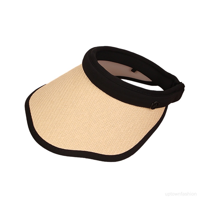 Mũ Cói Hở Chóp Màu Trơn Chống Tia UV Thời Trang Mùa Hè Dễ Thương Cho Bé Gái