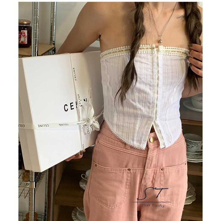 Áo Quây Ngực CY03 In Họa Tiết Hoa Màu Trắng Size S / M / L