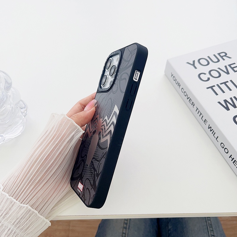 Ốp Điện Thoại Cứng Tráng Gương In Hình Người Nhện Marvel Cho iPhone 14 Pro Max 12 Pro Max 11