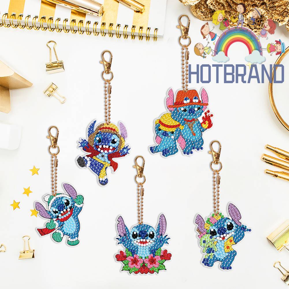 Set 5 Móc Khóa Đính Đá Nghệ Thuật