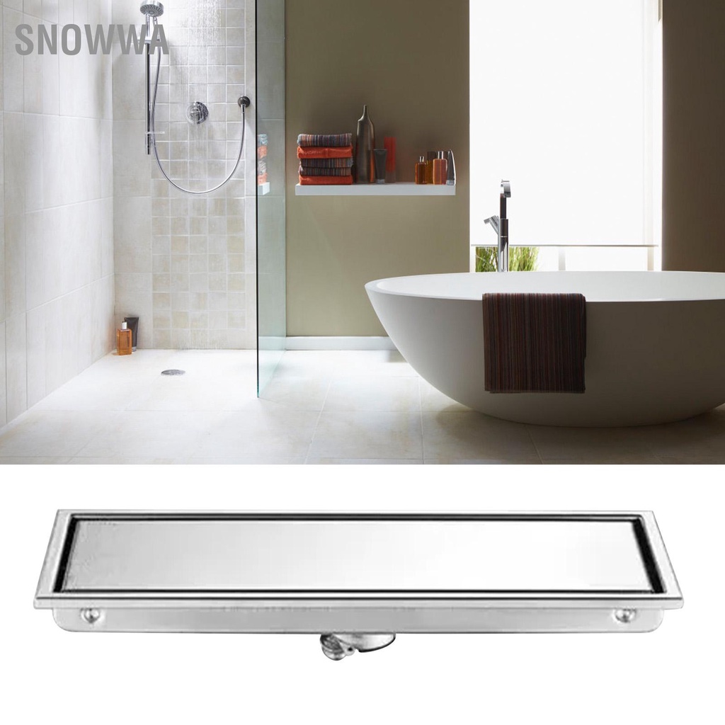 Snowwa Tuyến Tính Thoát Sàn Hình Chữ Nhật Ngăn Nghẽn Vòi Tắm Dài Bằng Thép Không Gỉ 304 Nước Cho Phòng Nhà Bếp