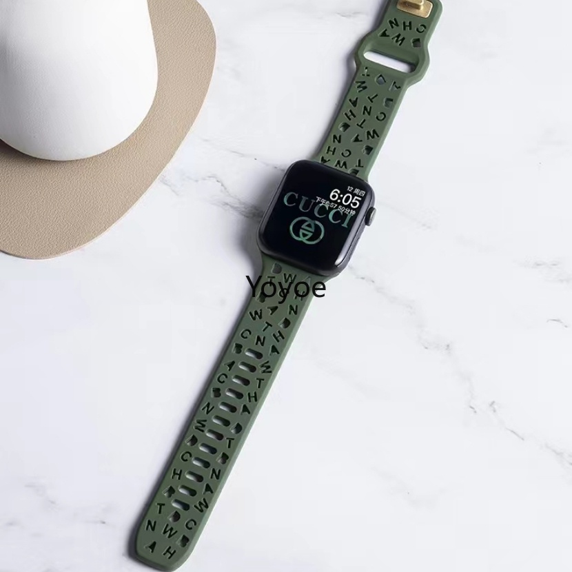 Dây Đeo Silicon In Chữ Tiếng Anh Cho Đồng Hồ Thông Minh Apple Watch 49mm 42mm 45mm 38mm 44mm 40mm Series 7 Se 3 4 5 6 8 Ultra