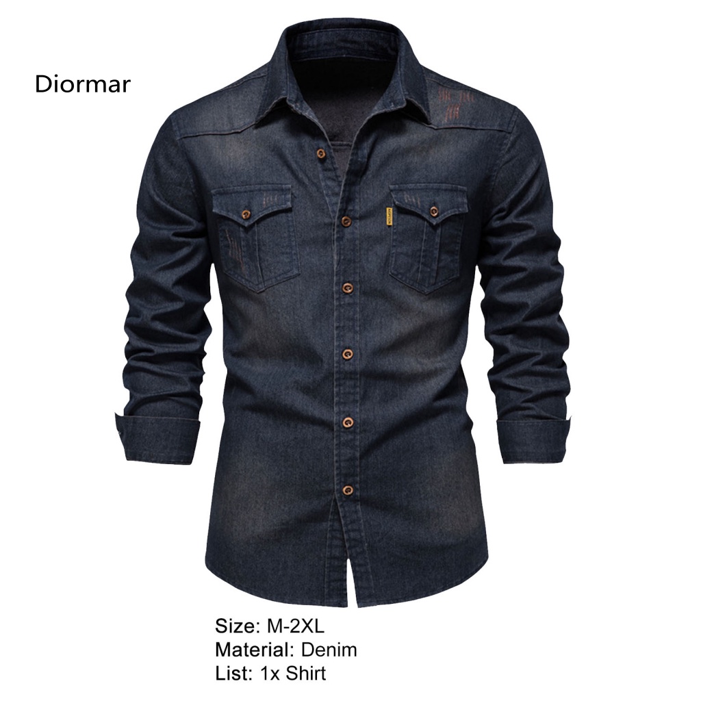 Áo Sơ Mi Denim Nhiều Túi Màu Sắc Thời Trang Xuân Hè Cho Nam