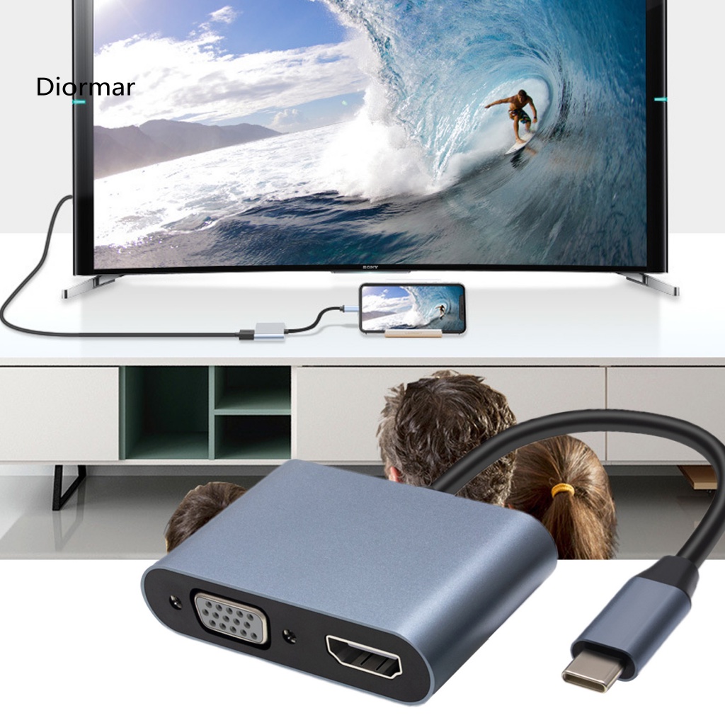 Bộ Chuyển Đổi Màn Hình Type-C Sang HDMI 2 Trong 1 4K 1080P Cho Laptop