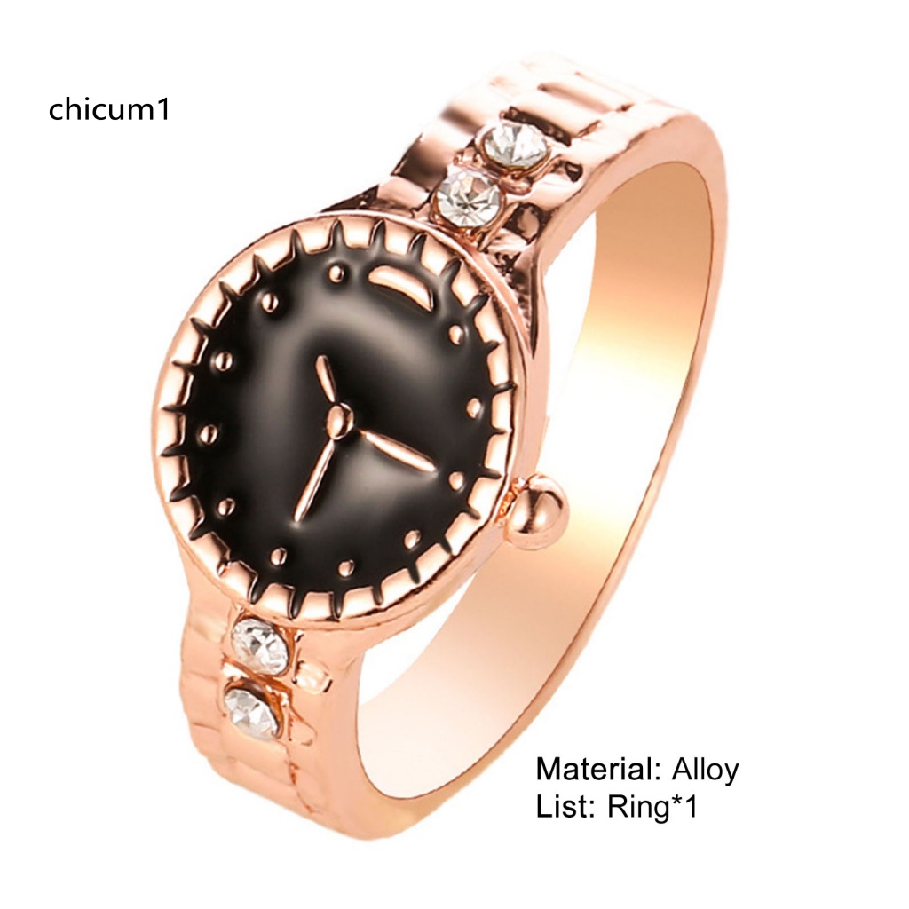 Nhẫn Đồng Hồ Hợp Kim Đính Đá Sang Trọng Cho Cặp Đôi