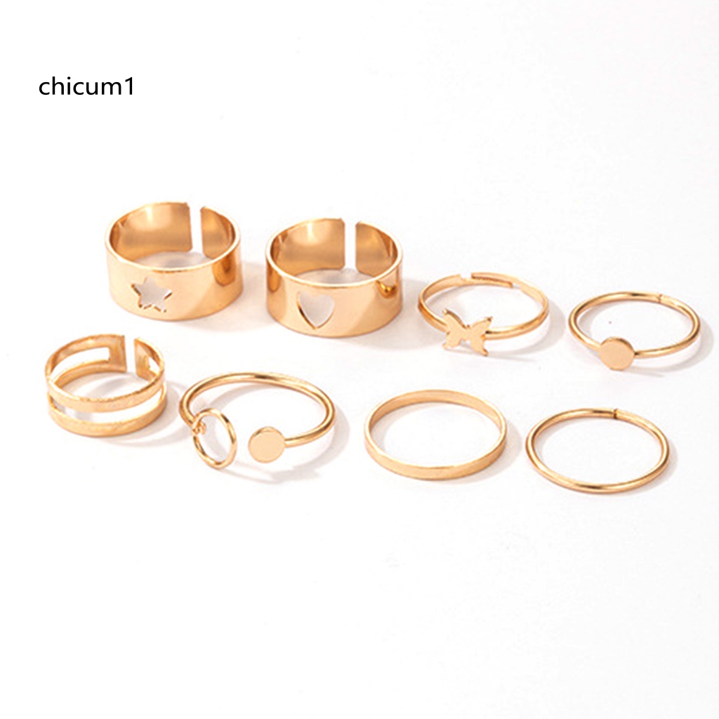 Set 8 Nhẫn Đeo Khớp Ngón Tay Nhiều Kiểu Dáng Thời Trang