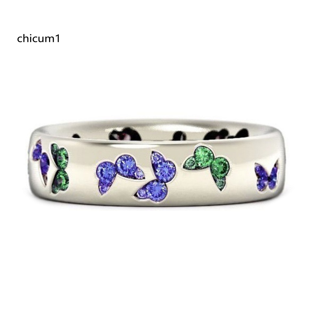 Nhẫn Hình Bướm Bằng Thép Không Gỉ Nhiều Màu Sắc Dành Cho Nữ