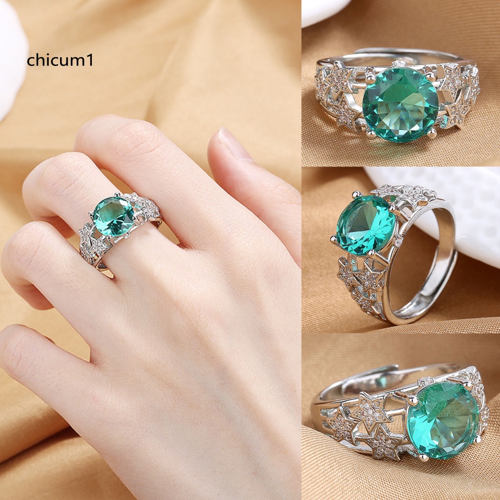 Nhẫn Hở Hình Ngôi Sao Năm Cánh Đính Đá Phong Cách Retro Thời Trang Cho Nữ