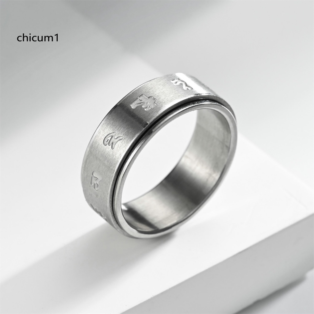 Nhẫn Thép Không Gỉ Khắc Chữ Thời Trang Dành Cho Nam Và Nữ