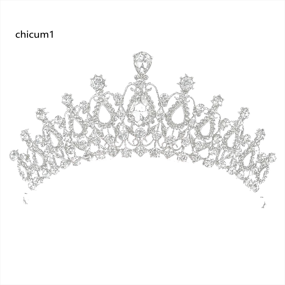 Băng Đô Cài Tóc Hình Vương Miện Đính Đá Lấp Lánh Cho Cô Dâu