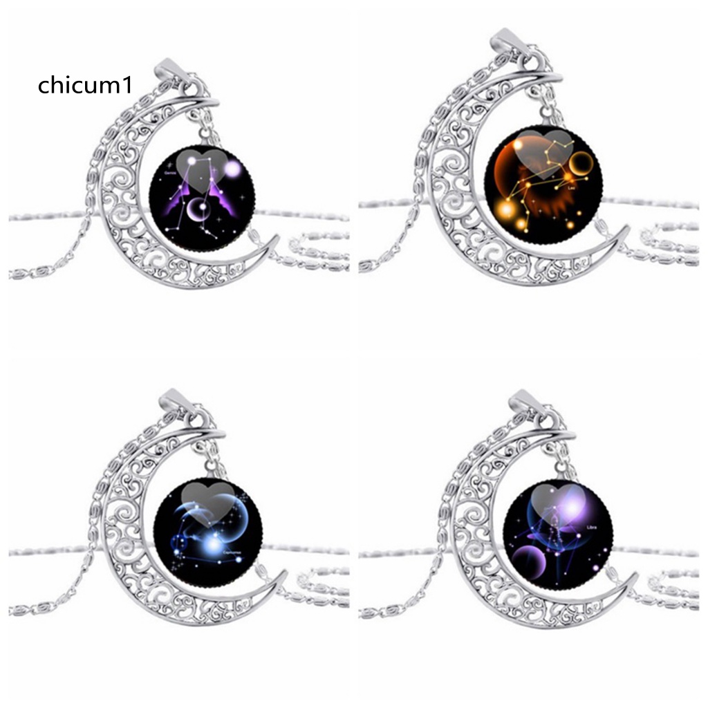 Vòng cổ Mặt Trăng Khuyết Dát Đá Đơn Giản