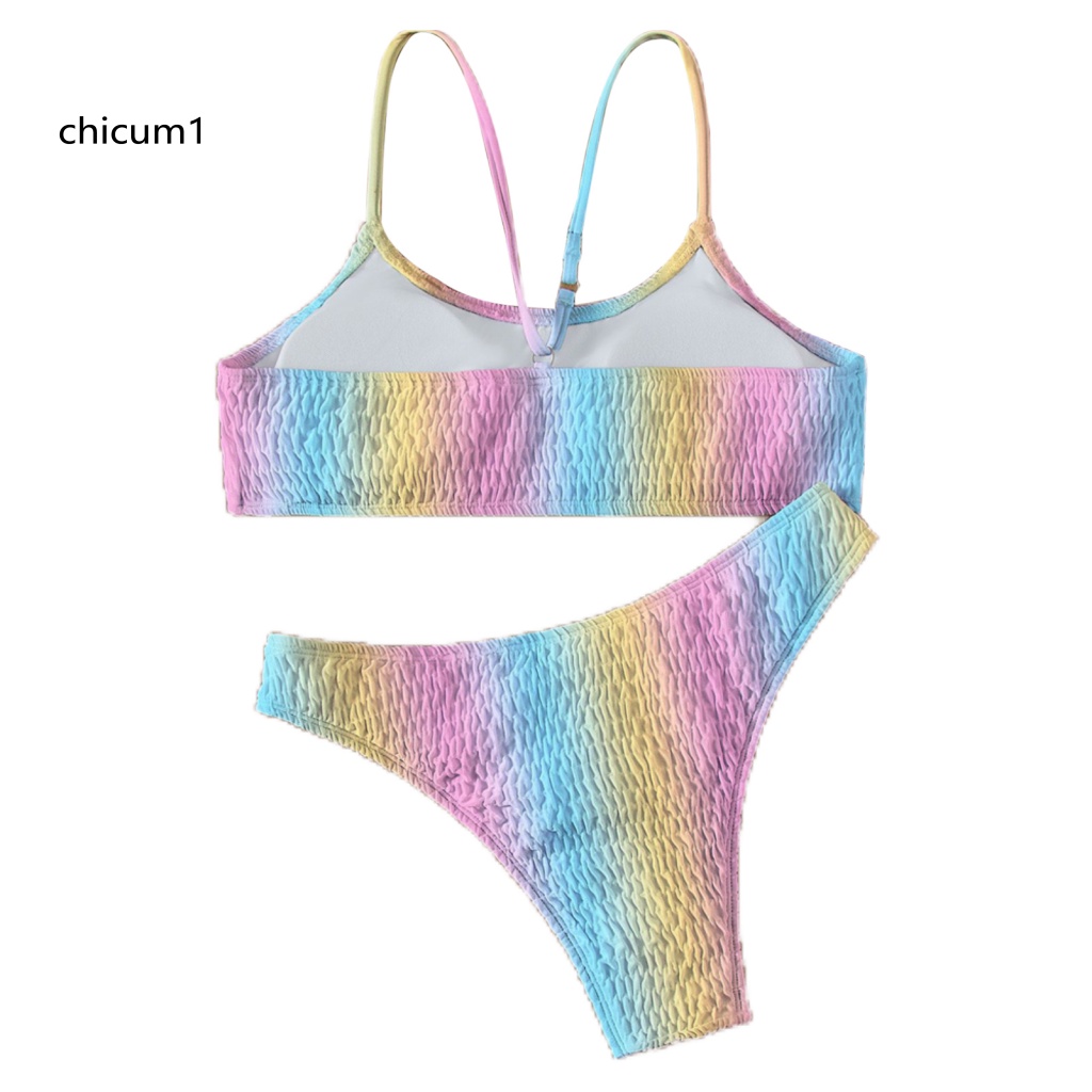 Bộ Bikini 2 Mảnh Không Dây In Họa Tiết Nhiều Màu Sắc Cho Nữ