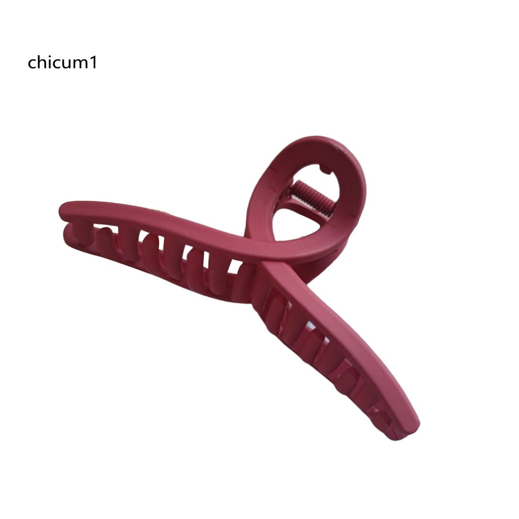 Kẹp Tóc Càng Cua Bằng Nhựa Chống Trượt Màu Sắc Trơn Phong Cách Retro Thanh Lịch Cho Nữ