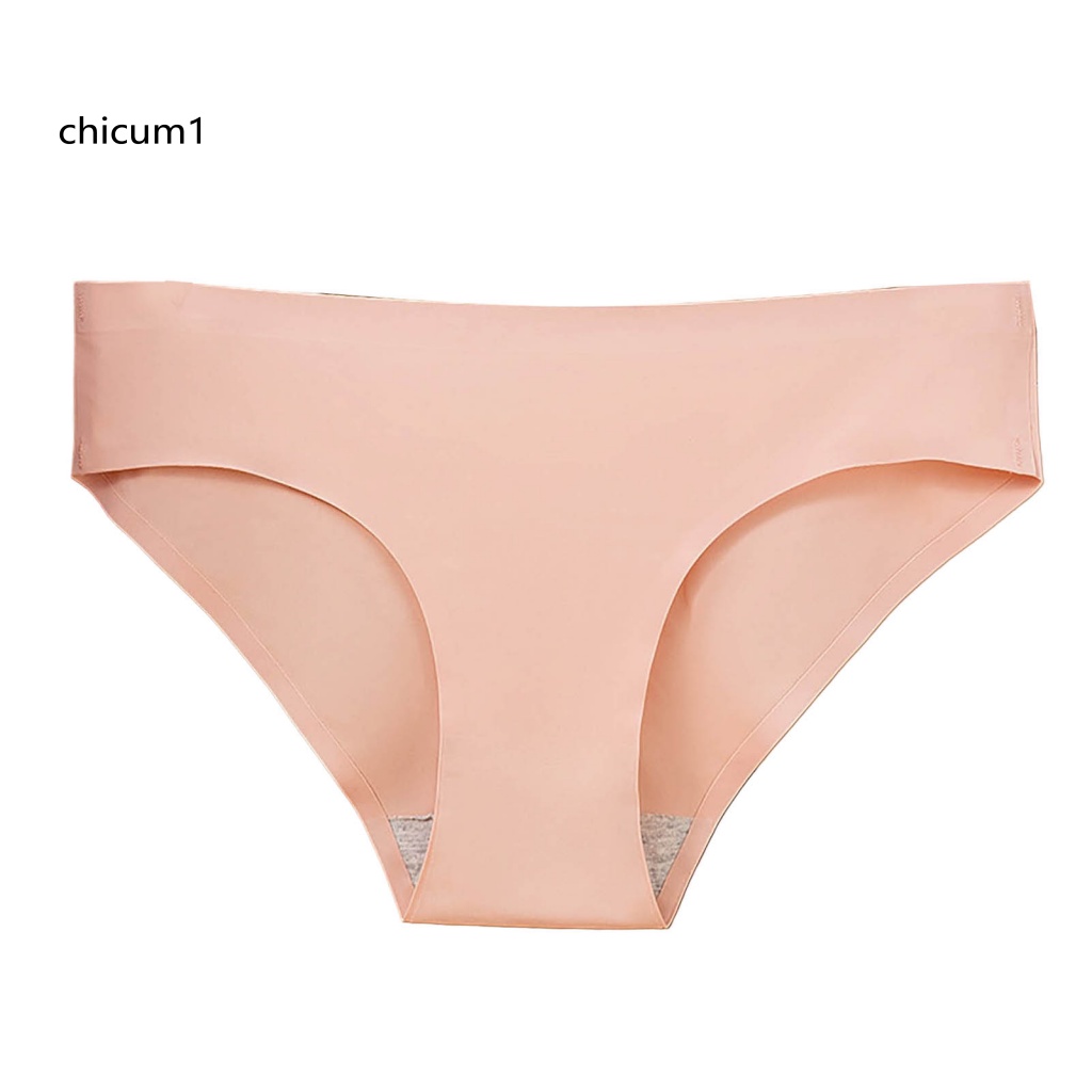Quần Lót Lụa Lạnh Không Đường May Độ Co Giãn Cao Mịn Màng Đơn Giản Dành Cho Nữ
