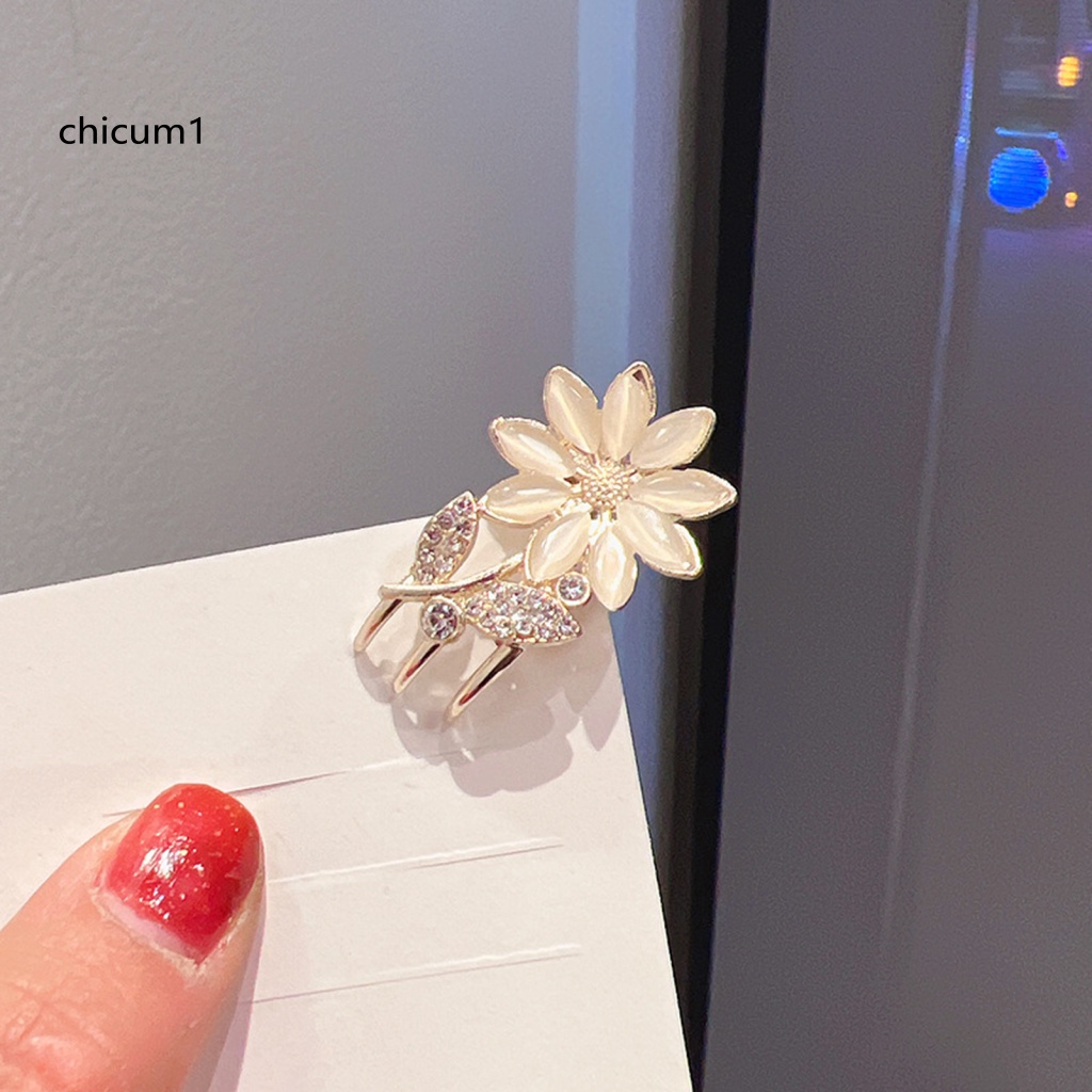 Kẹp Tóc Càng Cua Đính Đá Opal Nhân Tạo Hình Hoa &amp; Bướm Mini Chống Trượt Cho Nữ