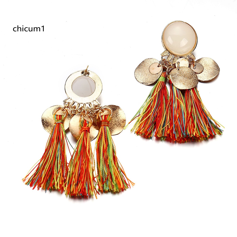 Khuyên Tai Chuỗi Tua Rua Phong Cách Bohemian