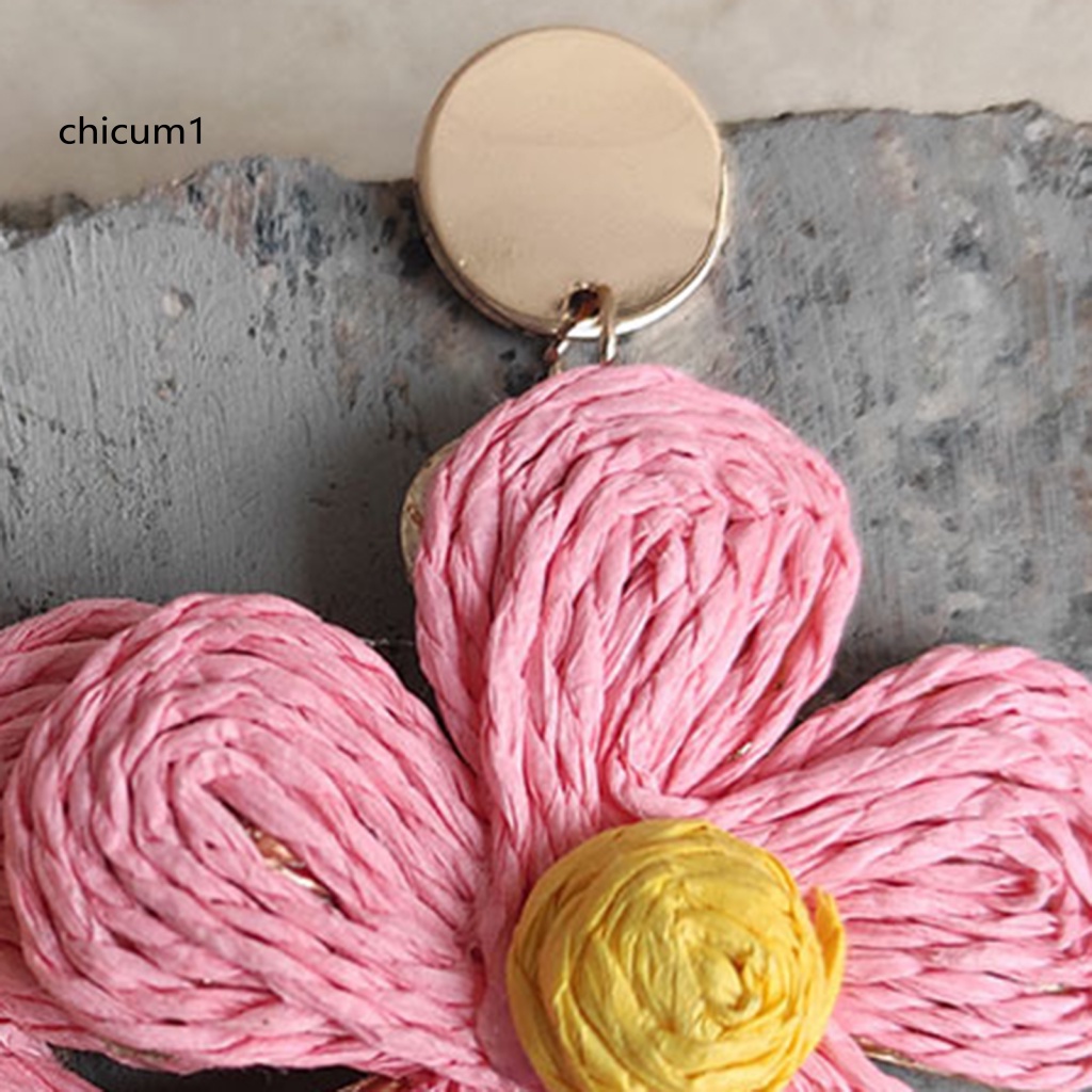 1 Đôi Bông Tai Hình Hoa Màu Sắc Tươi Sáng Phong Cách Kỳ Nghỉ Cho Nữ