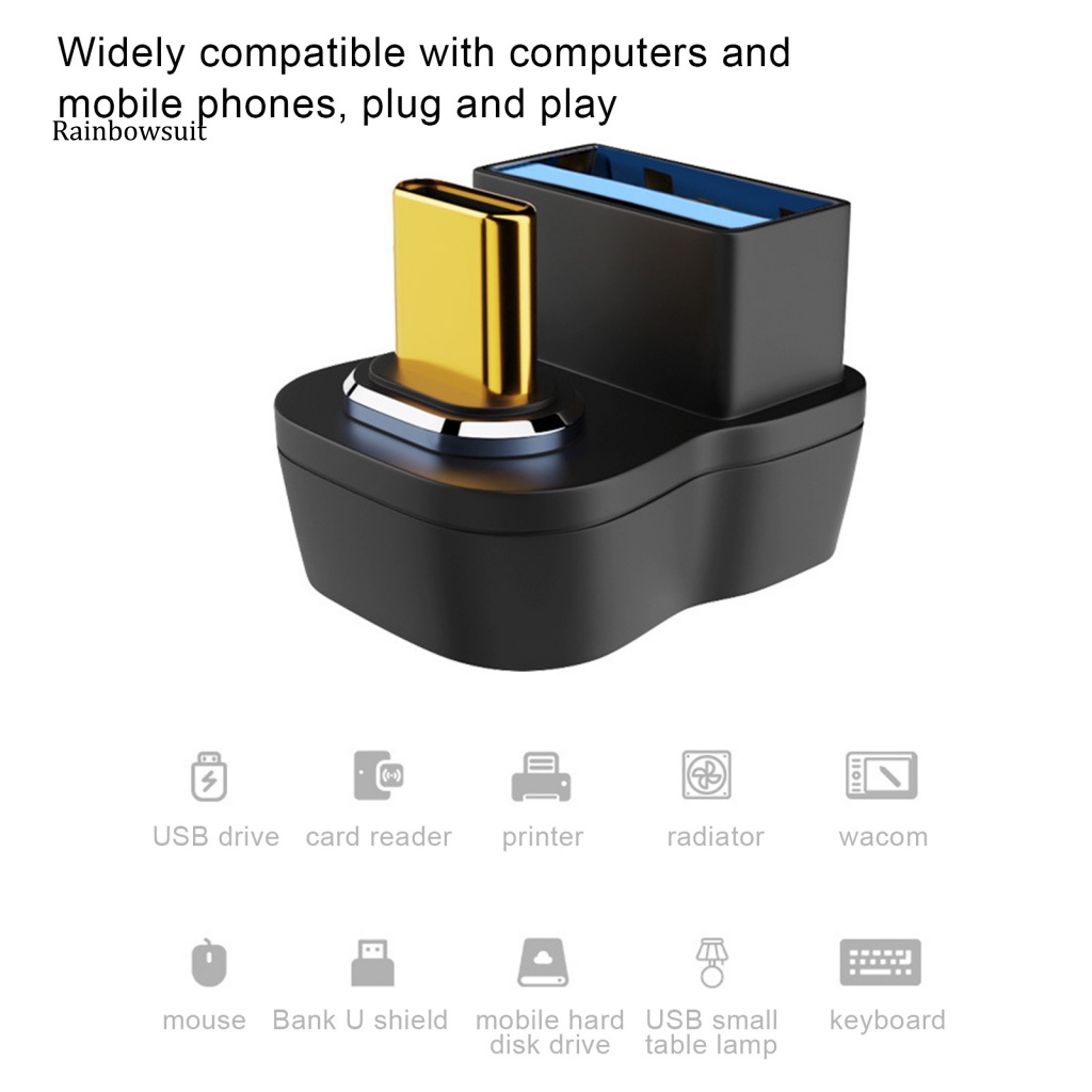 Bộ Chuyển Đổi USB C Sang USB 2 Trong 1 OTG Mini 10Gbps Bằng Hợp Kim Nhôm Từ Tính