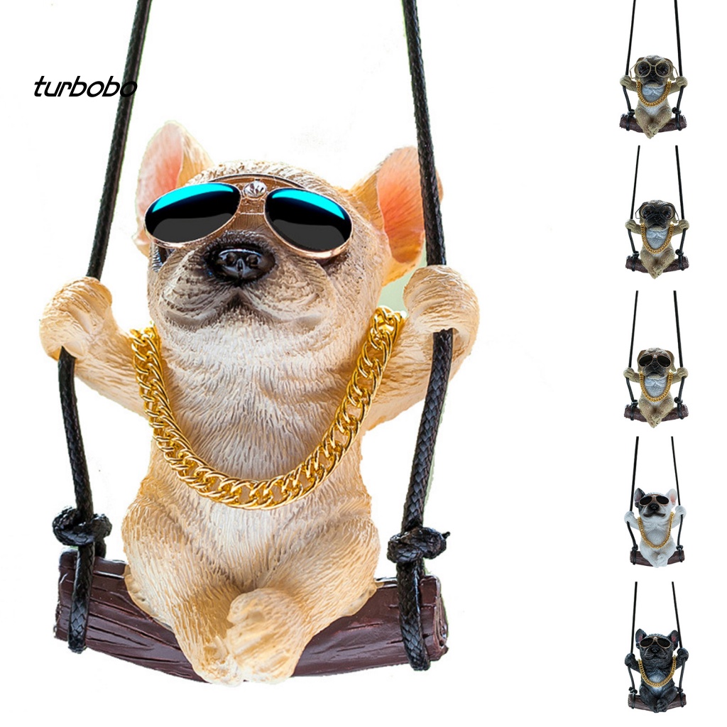 Phụ Kiện Treo Trang Trí Gương Chiếu Hậu Xe Hơi Hình Chó Bull / Pug Mini Bằng Nhựa Resin Dễ Thương