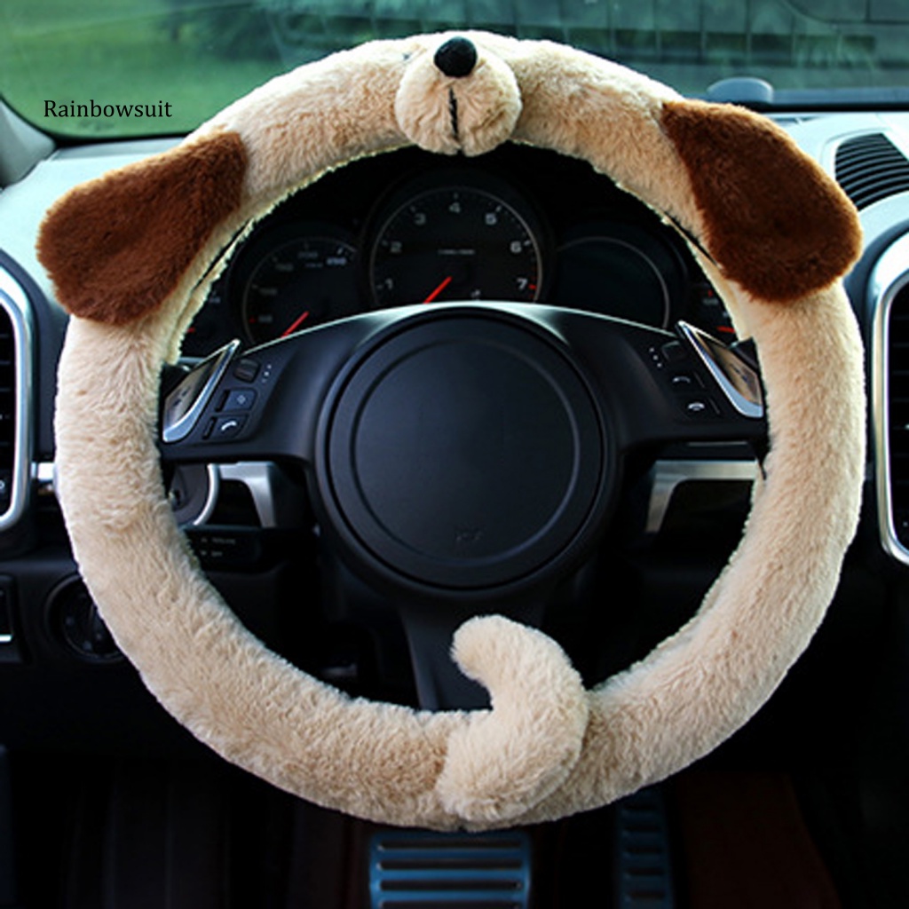 Vỏ Bọc Vô Lăng 38cm Bằng Lông Nhung Họa Tiết Hoạt Hình Dễ Thương Trang Trí Xe Tải