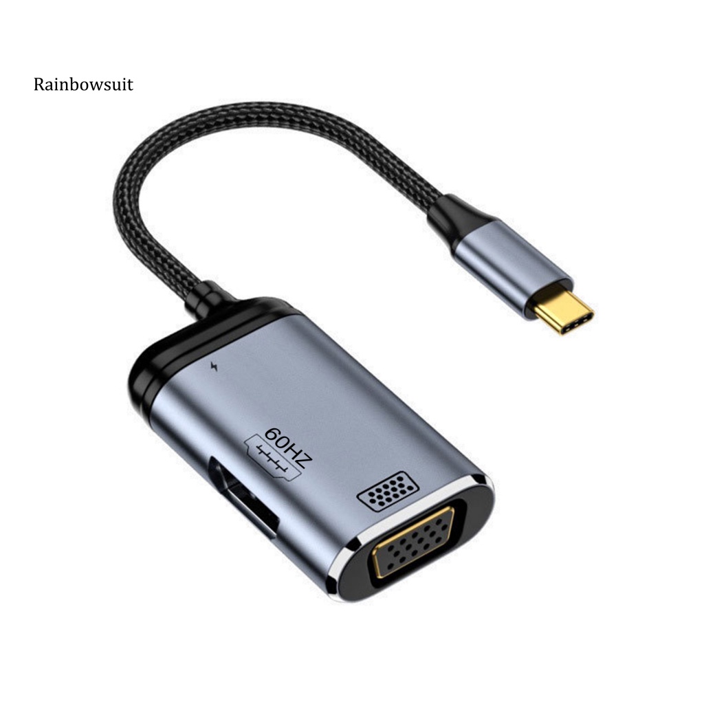 Hub Chia Cổng Type-C Dạng Dây Bện Rộng 4K 60Hz HDMI-Chuyên Dụng Cho Máy Tính