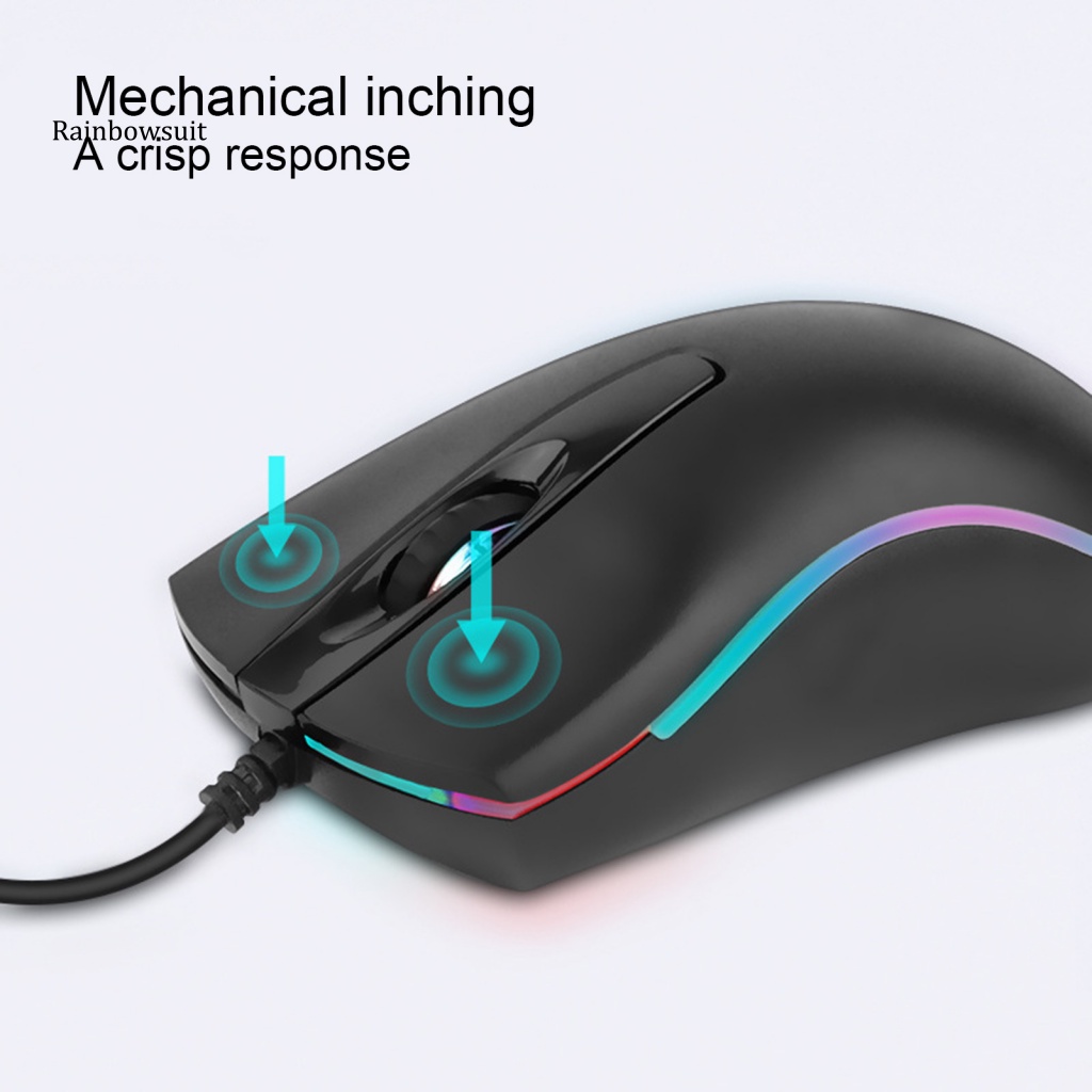 Chuột Máy Tính Có Dây T512 Tạo Hiệu Ứng Ánh Sáng RGB 1000DPI USB20 Chống Trượt Tiện Dụng