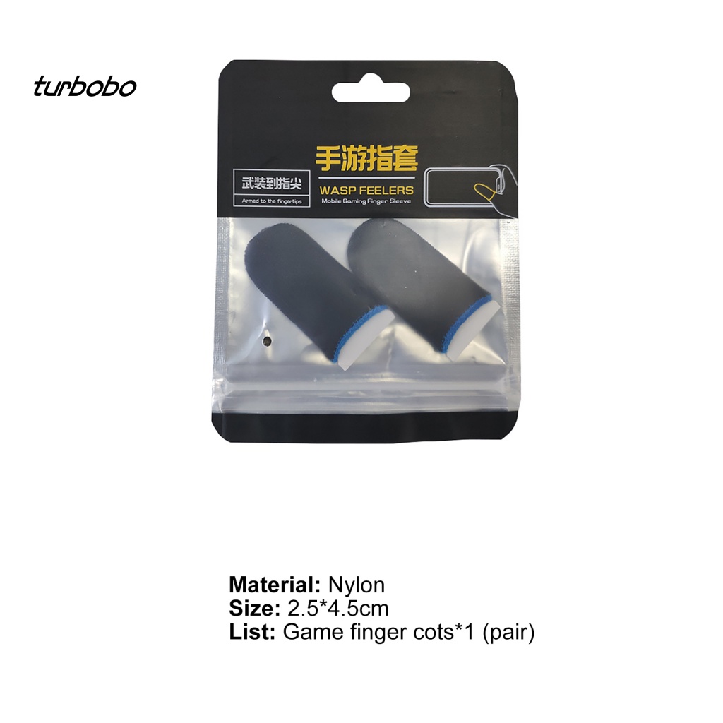 1 Cặp Găng Đeo Ngón Tay Bằng Sợi Nylon Chống Trầy Xước Để Chơi Game Điện Thoại Di Động Tiện Lợi