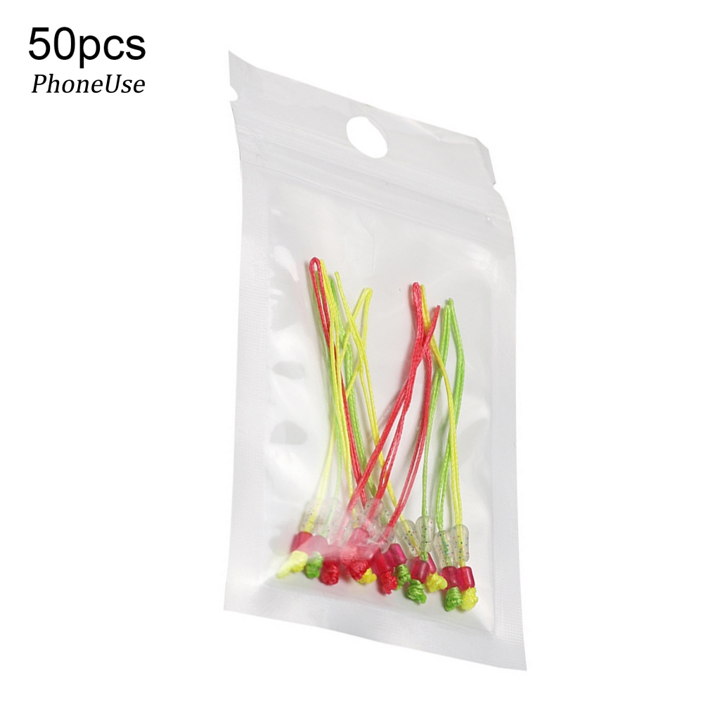 Bộ 50 Dây Buộc Cần Câu Cá Bằng PU Gọn Nhẹ Chống Mài Mòn