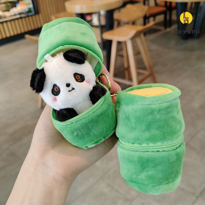 Móc Khóa Gấu Trúc Nhồi Bông Mềm Mại Đáng Yêu