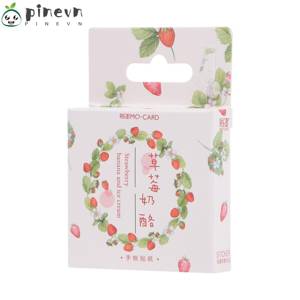 PINEVN Giấy Dán Tường Tự Dính Hình Phô Mai Dâu Tây Dễ Thương