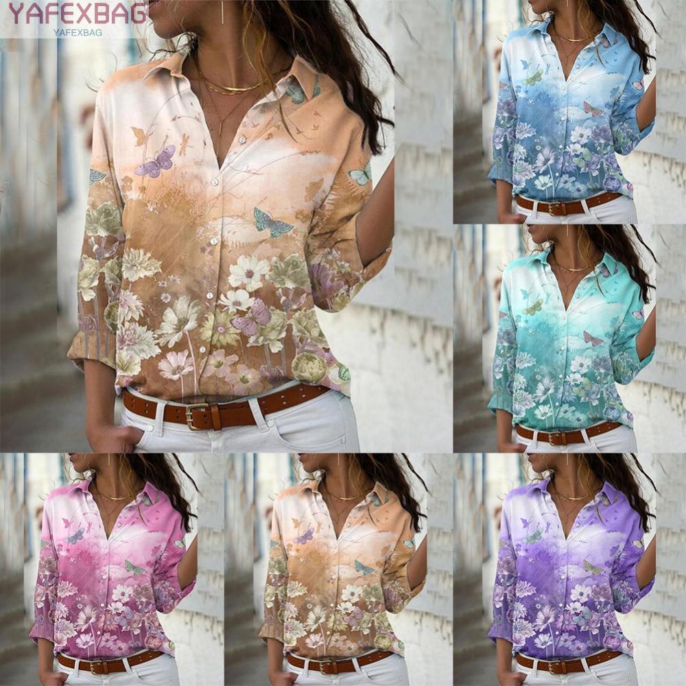 Stylish Women's Lapel Neck Shirt Elegant Long Sleeve Tops for a Fashionable Look