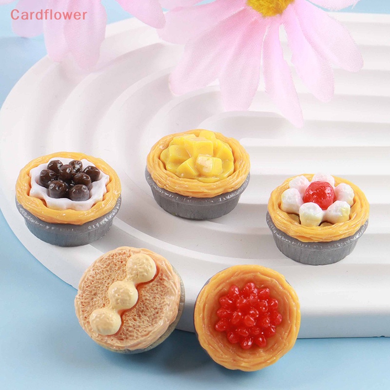 Set 5 Bánh Tart Trứng Mini Trang Trí Nhà Búp Bê 1 / 12 Mới