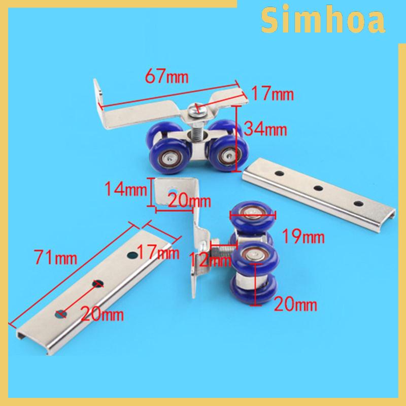 Set 2 Bánh Xe Trượt 4 Bánh Xe Cho Cửa Kính Nhà Tắm Tiện Dụng
