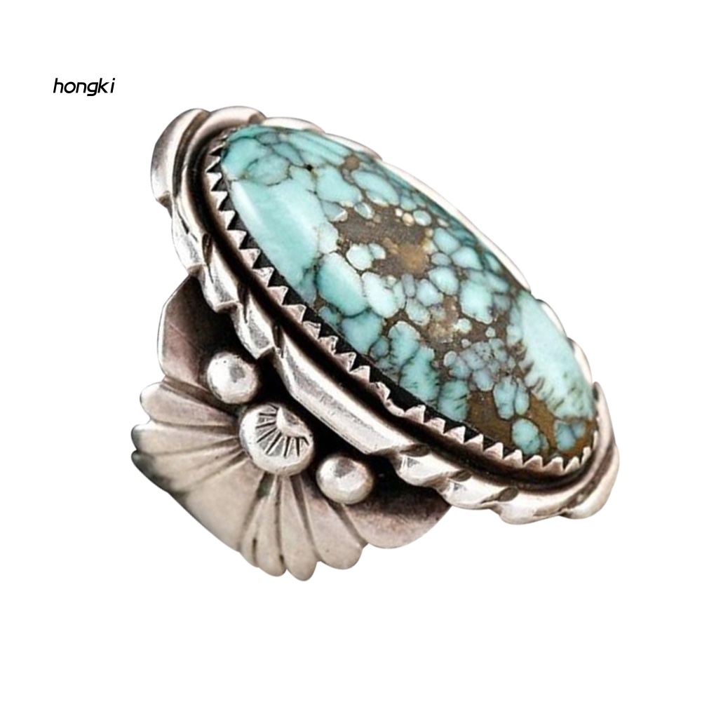 Nhẫn ĐíNh Đá NgọC Lam Giả HìNh Oval ThờI Trang Cho Nam Nữ