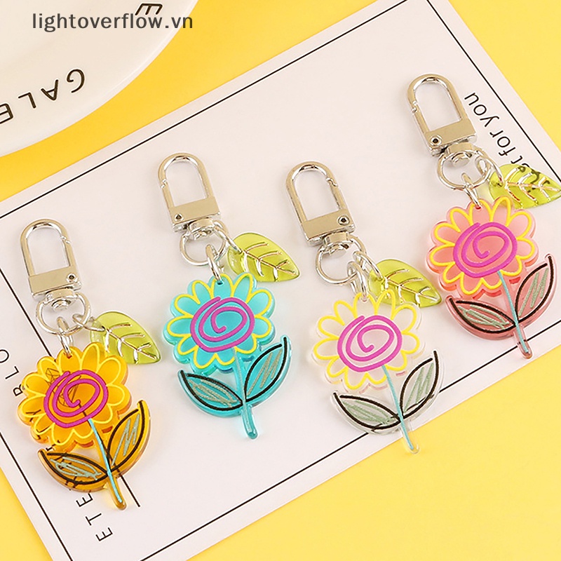 Móc Khóa Acrylic Trong Suốt Hình Hoa Hướng Dương Đáng Yêu