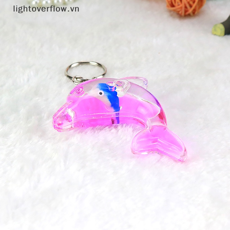 [lightoverflow] Móc Khóa Acrylic Hình Cá Heo Lọc Dầu Chống Rò Rỉ Sáng Tạo [VN]