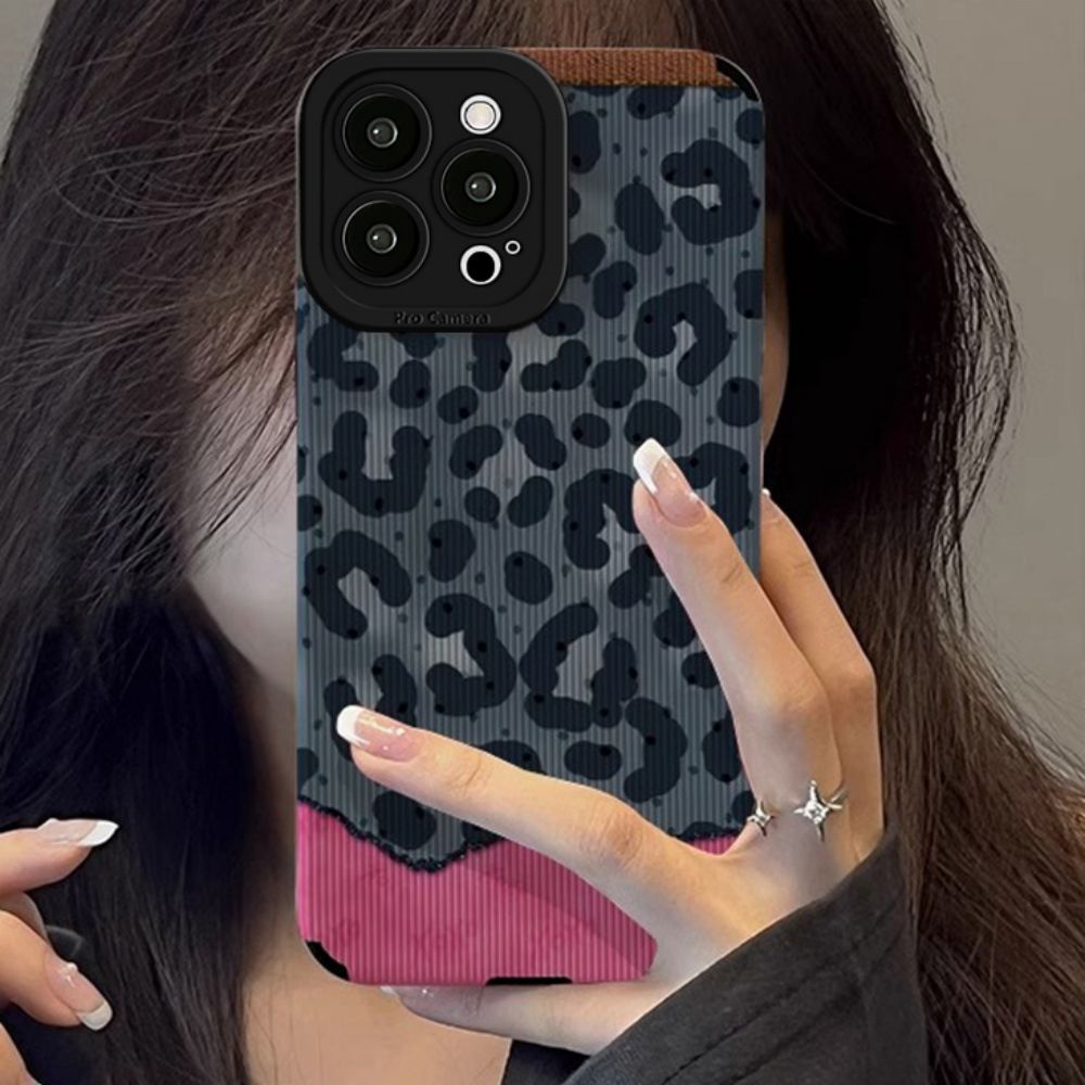 Ốp Điện Thoại TPU Mềm Họa Tiết Da Báo Màu Retro Cho IPhone 14 13 12 11 Pro Max X XR 8 7 Plus